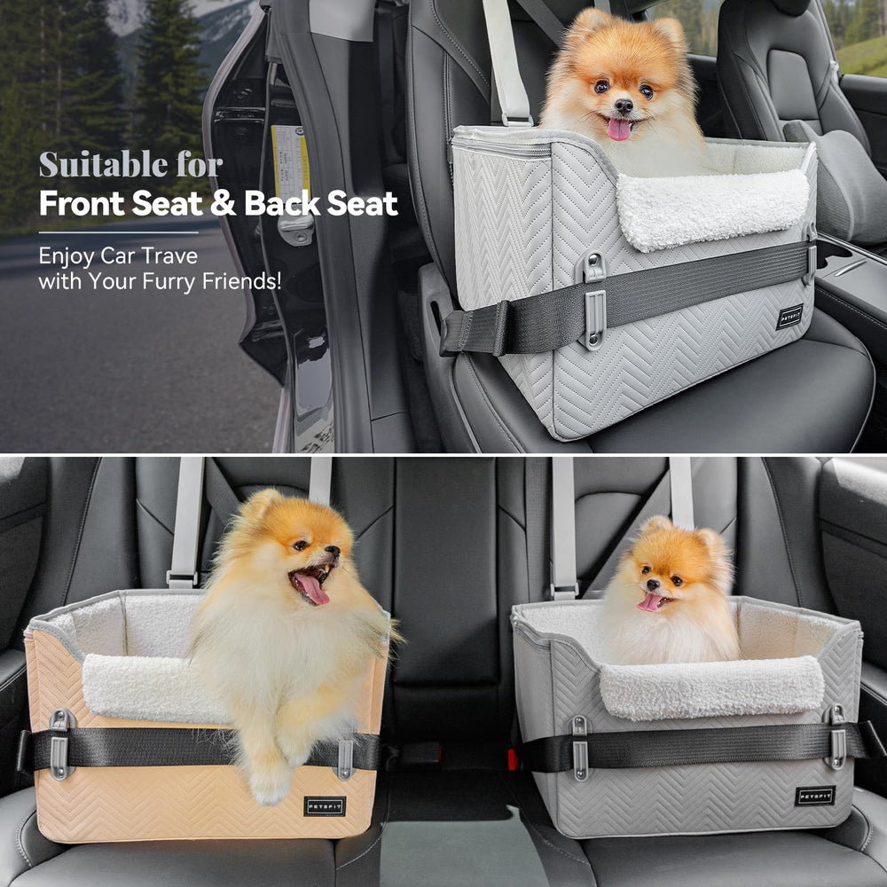 Petsfit plush teddy fleece interior invites cozy car rides.
