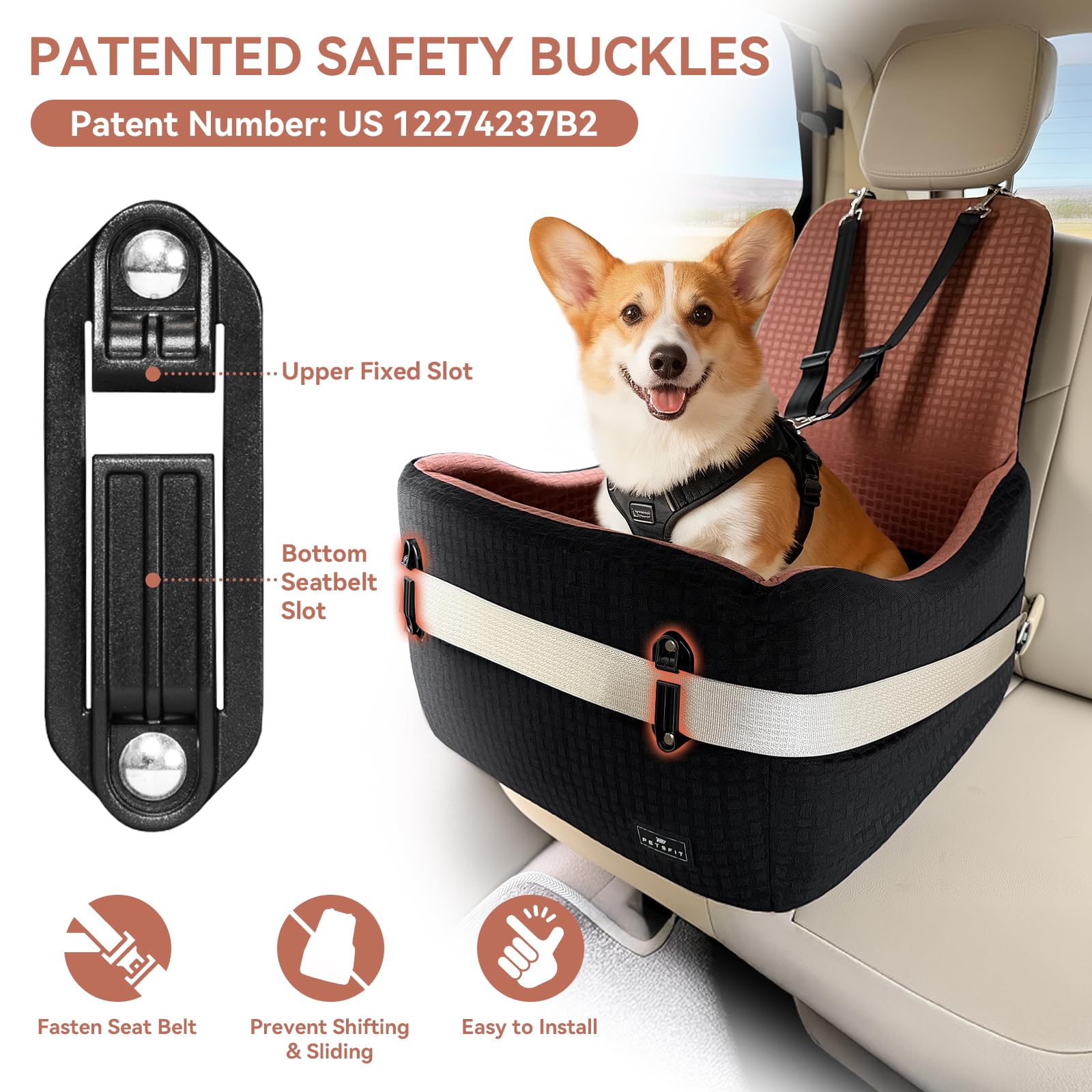 PETSFIT dual-sided cushion offering year-round comfort for dogs on the go