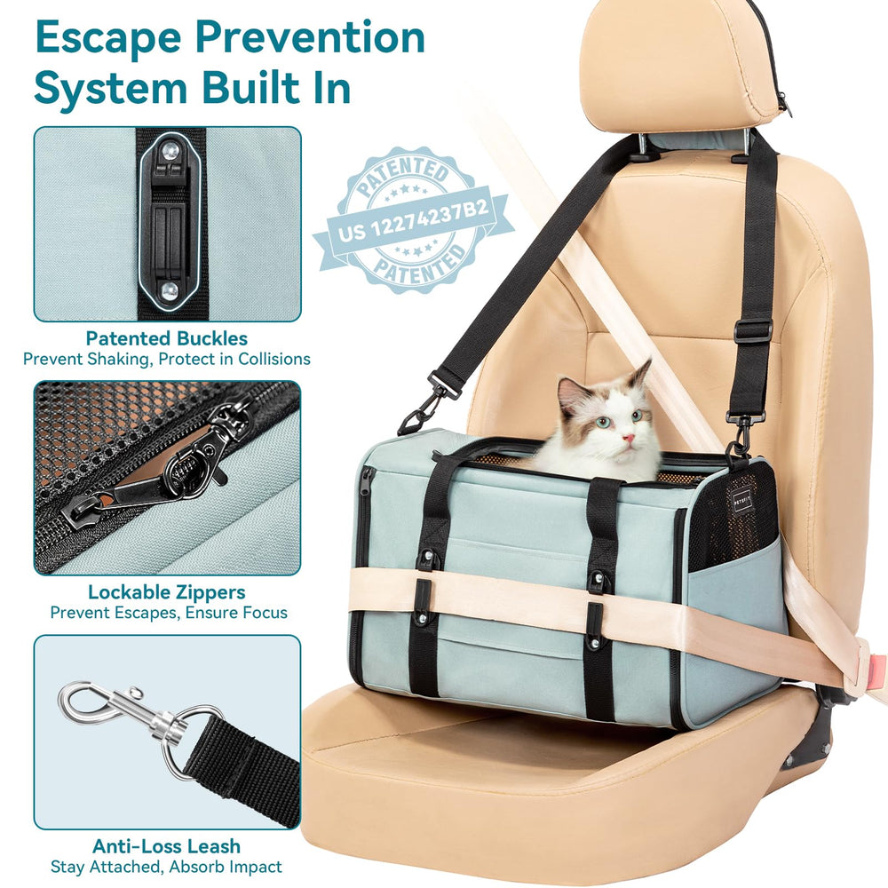 Petsfit escape-resistant double zippers with internal tether for safety