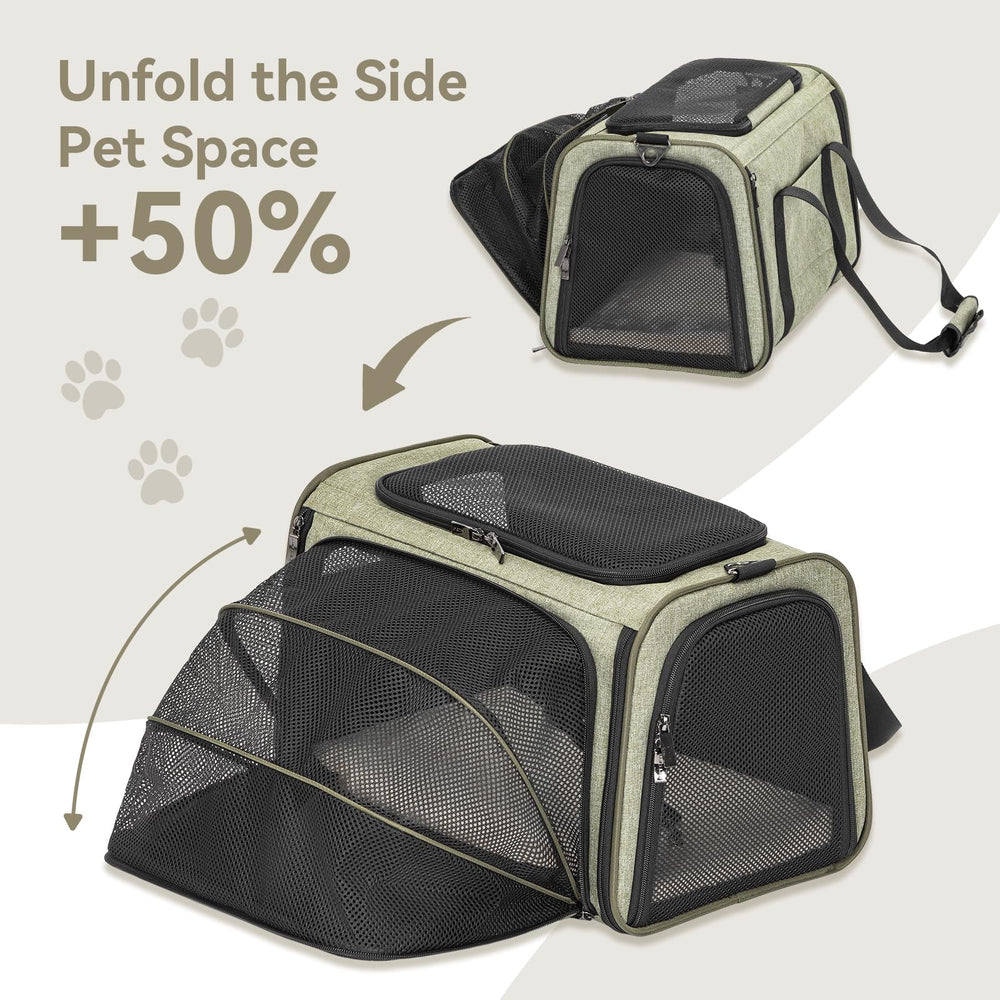 Petsfit carrier fits under airplane seat with compact design