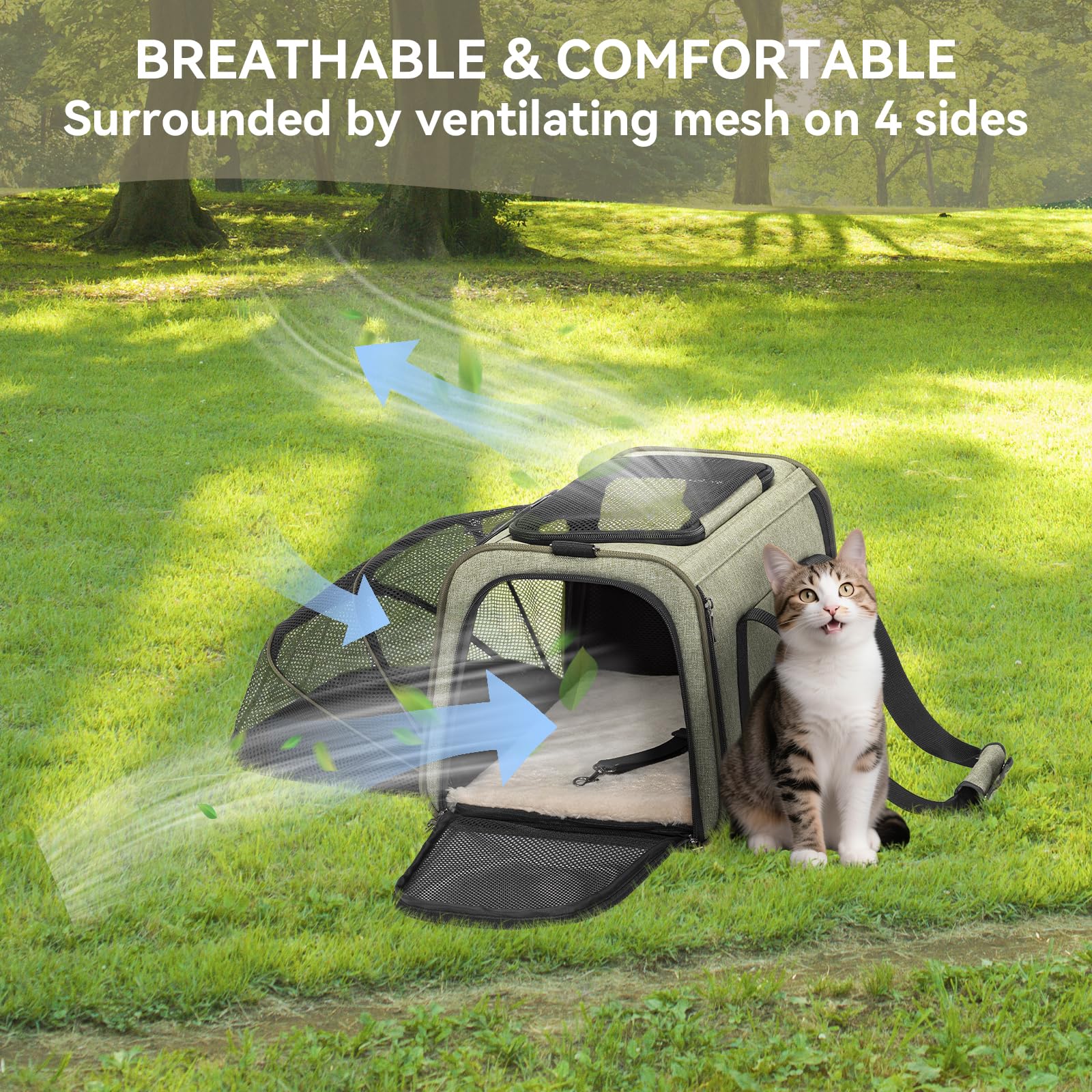 Petsfit expandable rabbit carrier durable oxford fabric for daily use