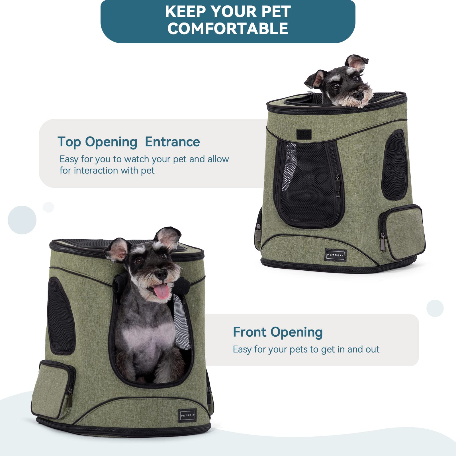 Petsfit folding design with double side pockets for accessories.