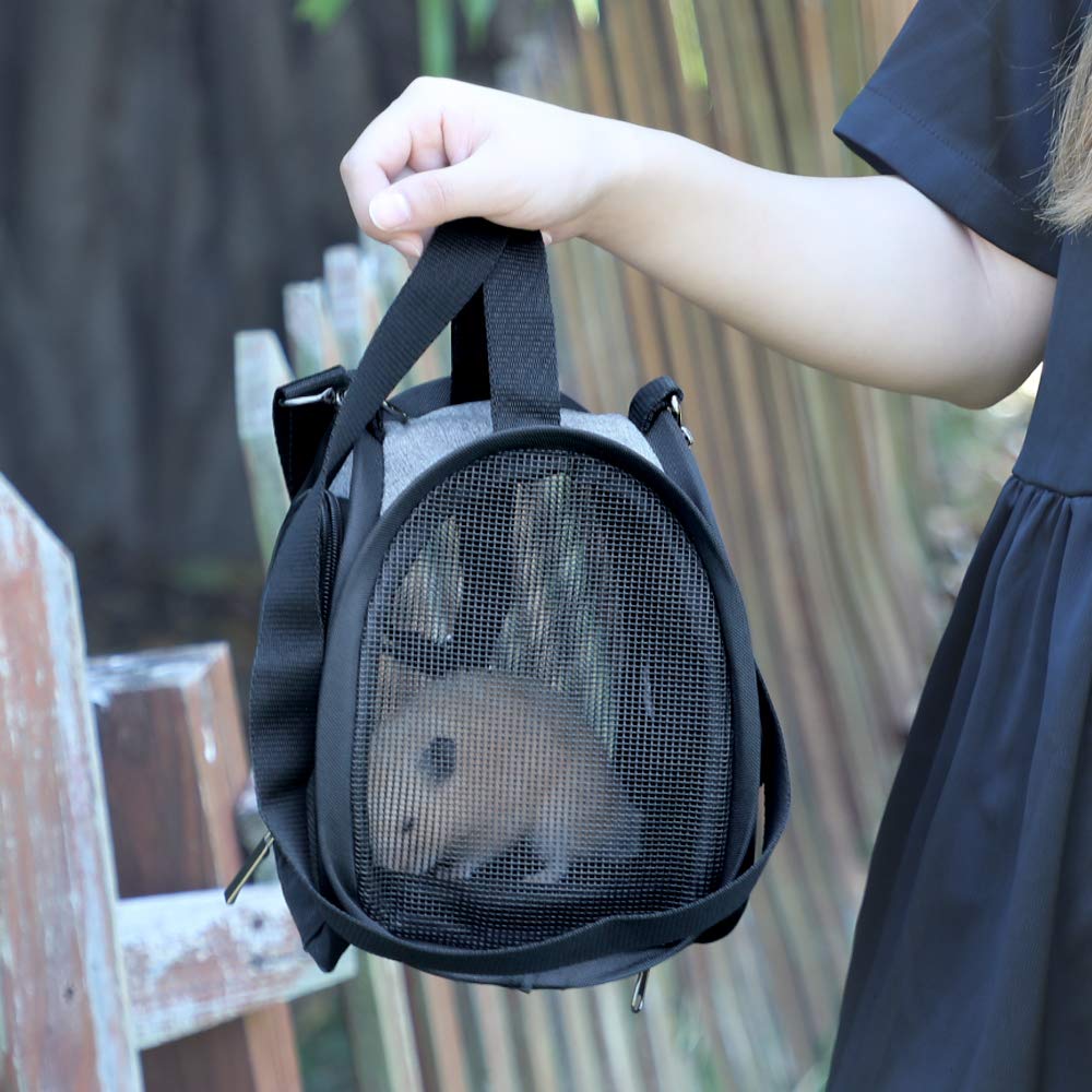 Petsfit hamster carrier adjustable shoulder strap for comfortable travel.