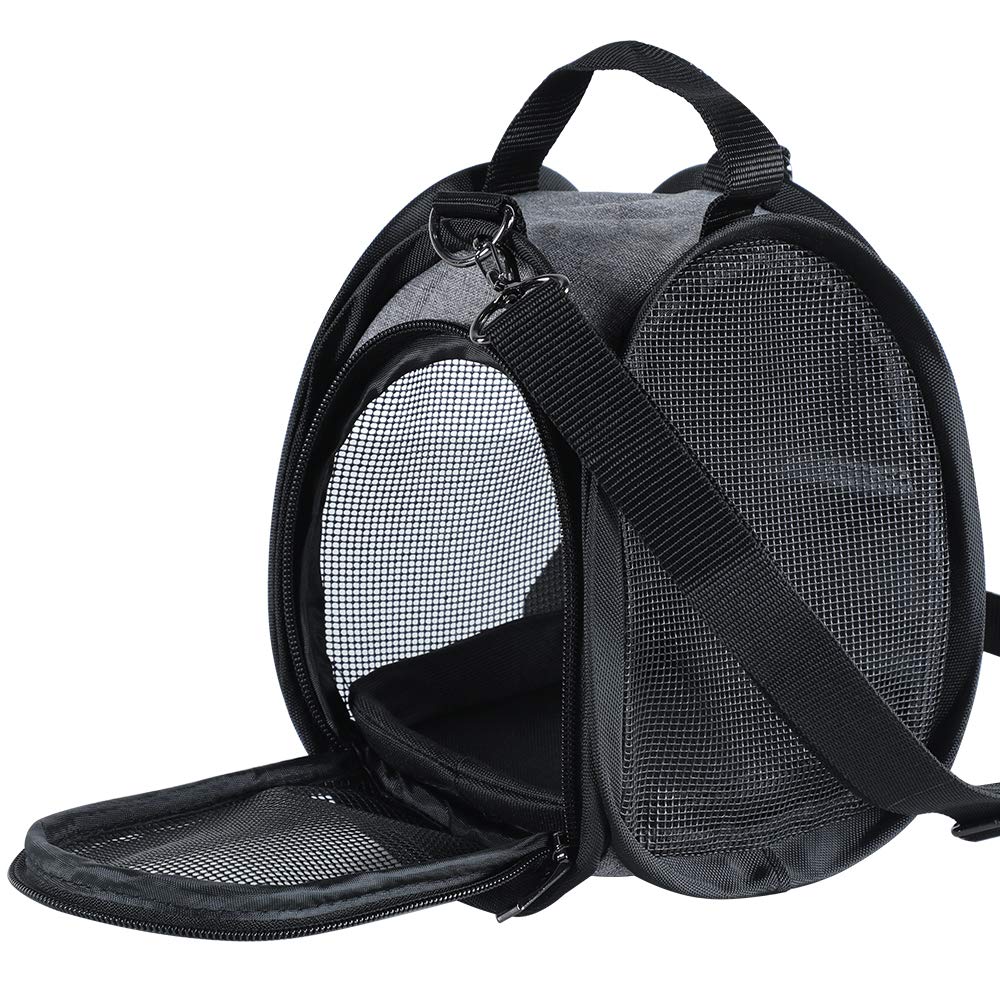 Petsfit hamster carrier shows mesh ventilation for fresh air and pet visibility.