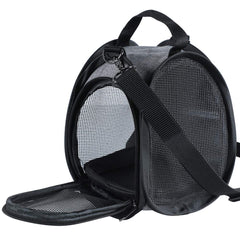 Petsfit hamster carrier shows mesh ventilation for fresh air and pet visibility.
