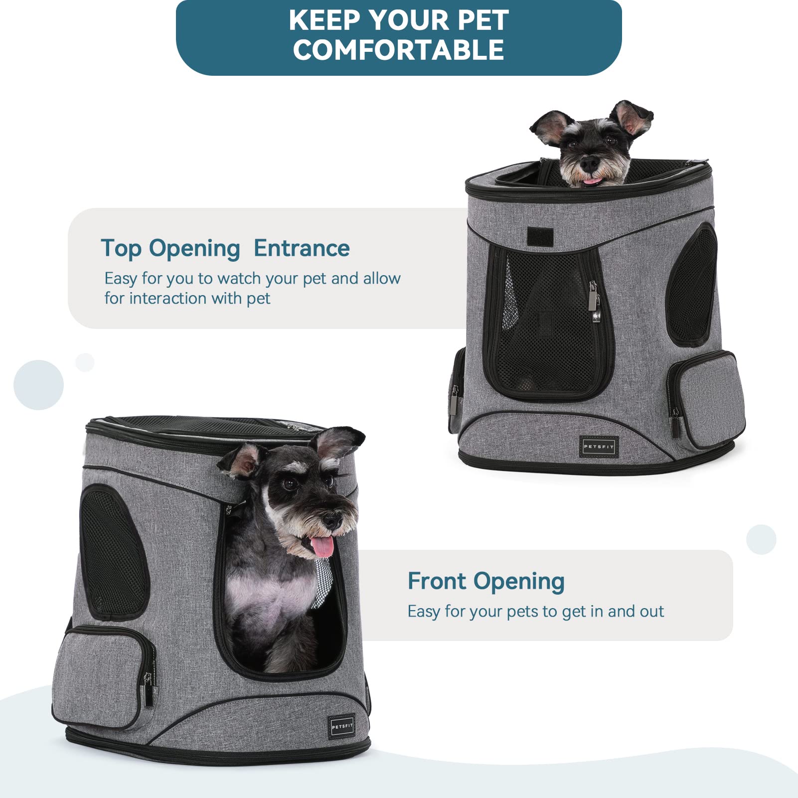 Petsfit carrier built with durable 600D Oxford cloth for daily use