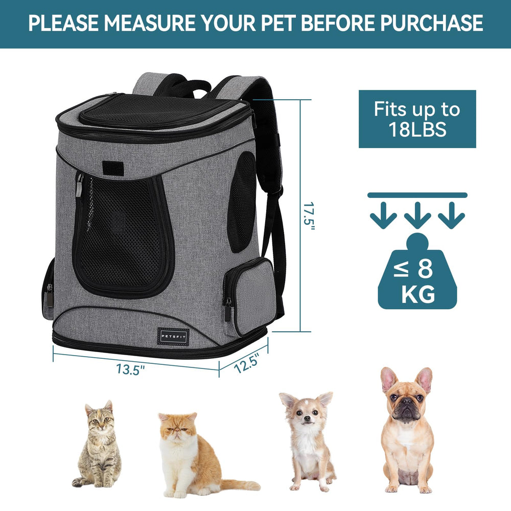 Petsfit carrier with four mesh windows for airflow and pet visibility during outings