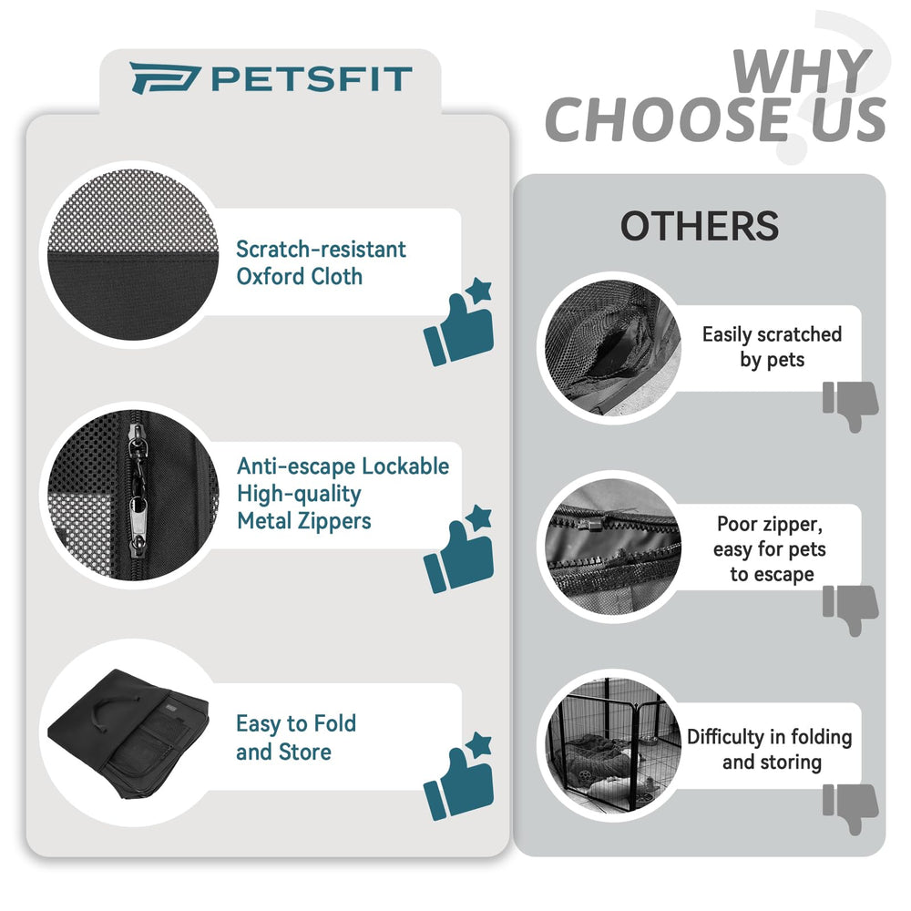 Petsfit playpen roof open view for ventilation and outdoor comfort.