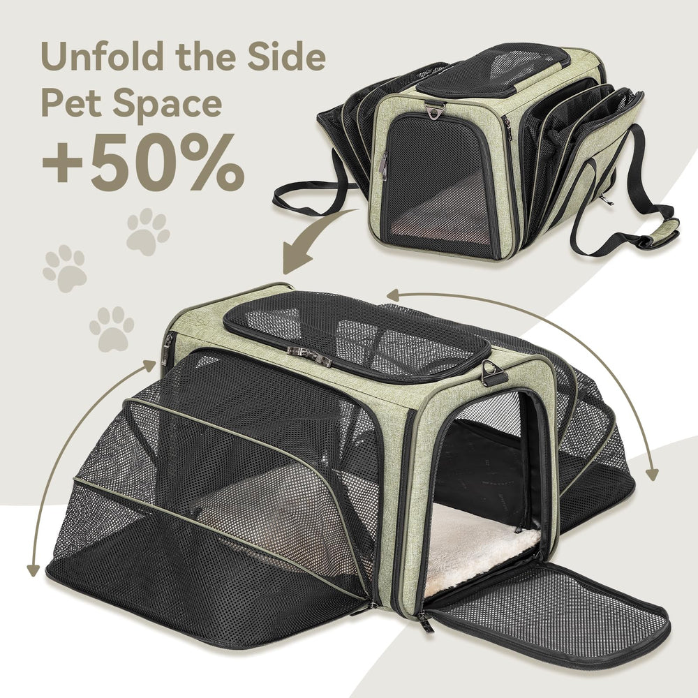 Petsfit removable plush mat provides cozy comfort during flights and car rides.