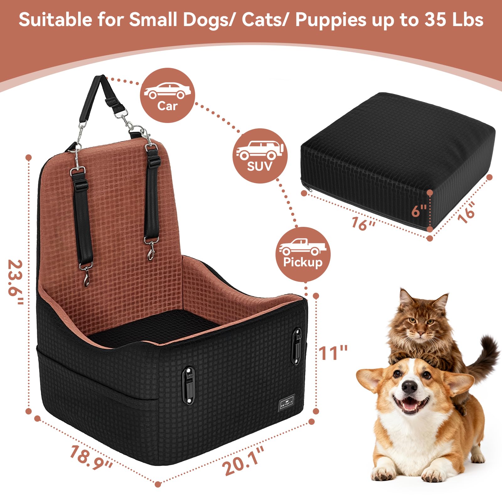 PETSFIT seatback protector shields car upholstery from fur and dirt