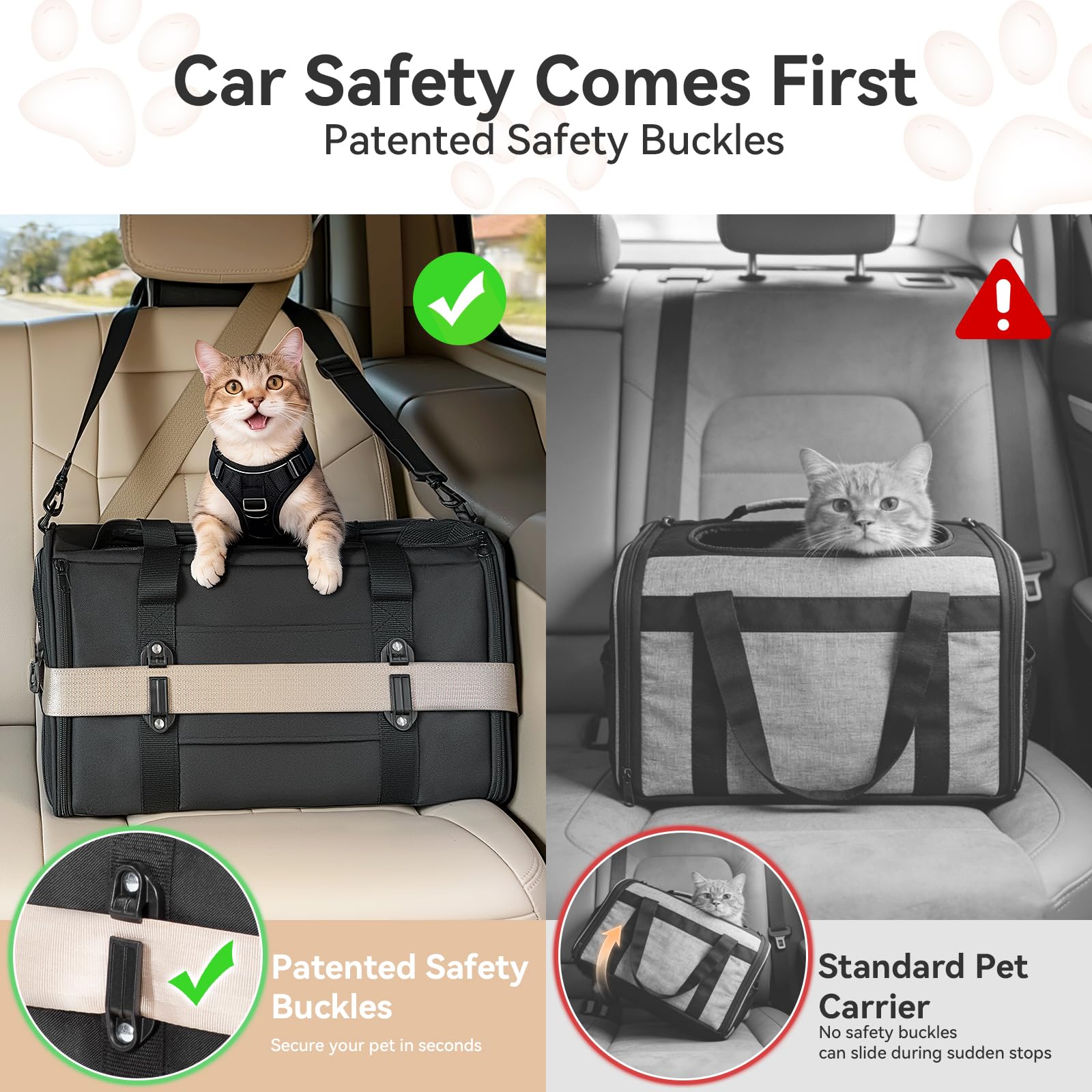 Petsfit soft-sided carrier side view showing ventilation panels for airflow
