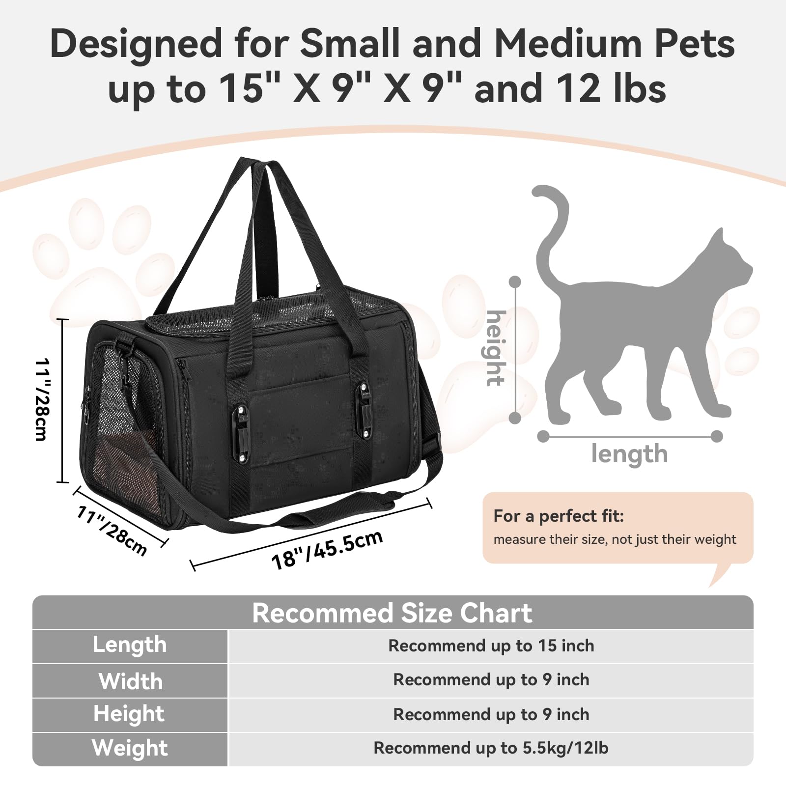 Petsfit fleece bed and washable interior for cozy trips