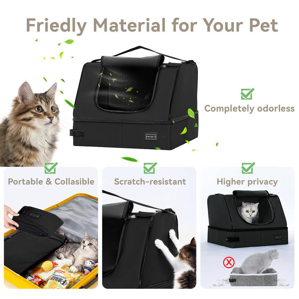 PETSFIT front privacy flap reduces litter scatter during use
