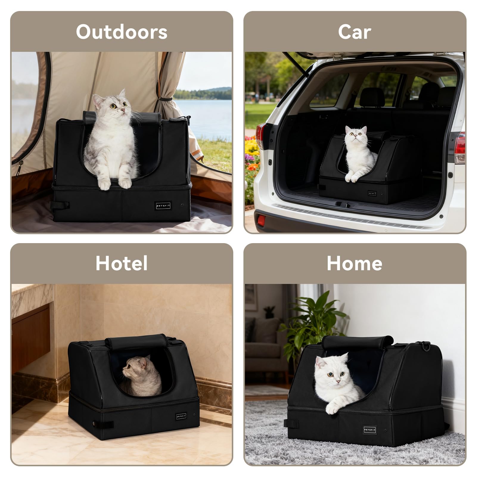 PETSFIT top handle and side buckle for easy carrying