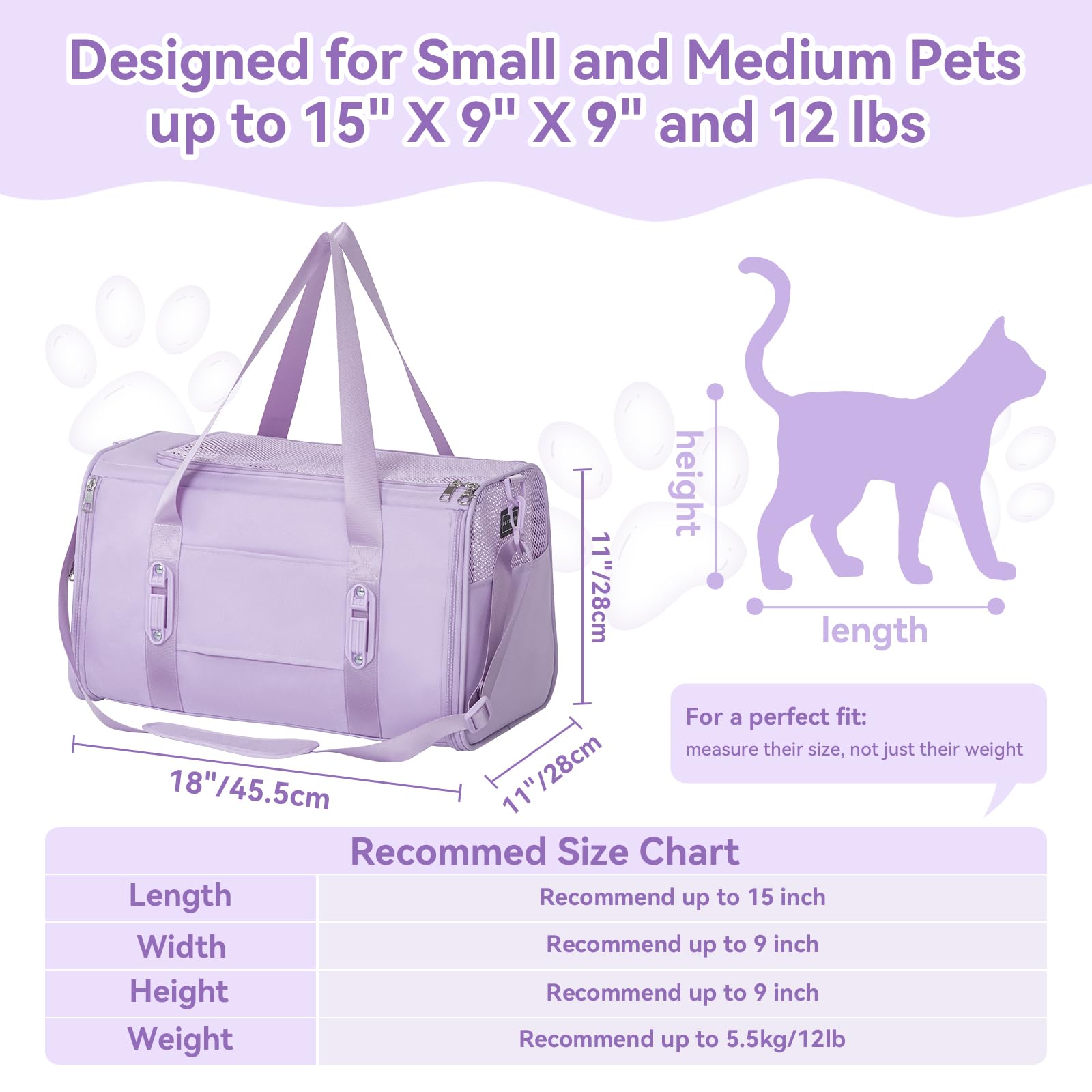 Petsfit washable cozy fleece bed inside the carrier for comfort