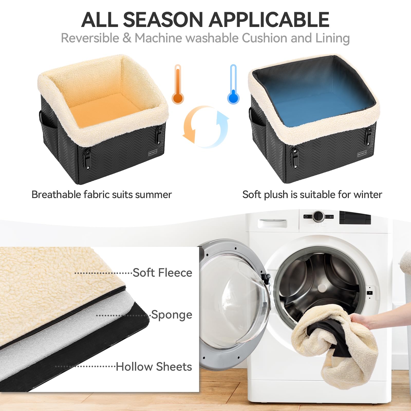 PETSFIT waterproof leather finish wipes clean with a damp cloth.