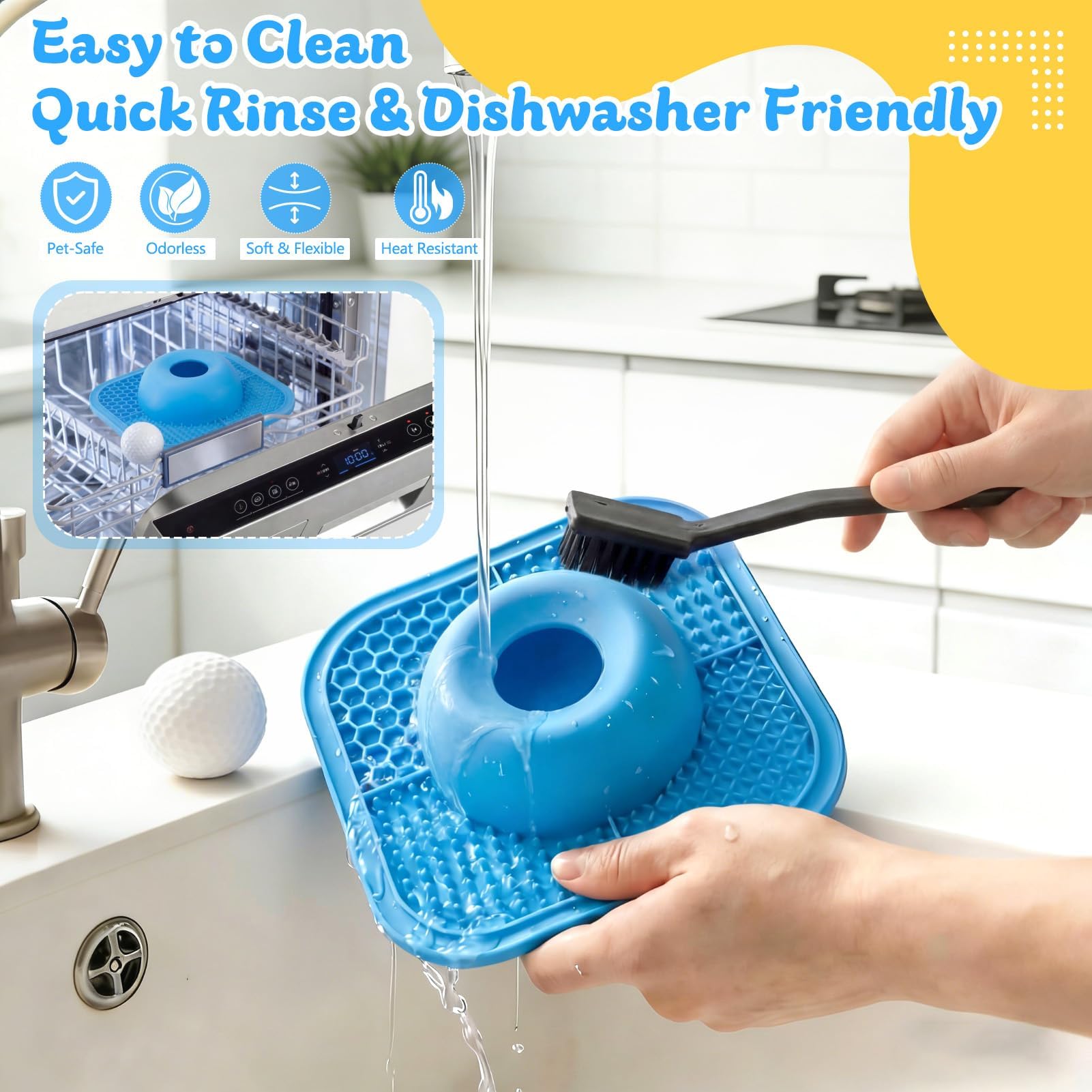 PetsHome detachable ball with cleaning brush simplifies maintenance.