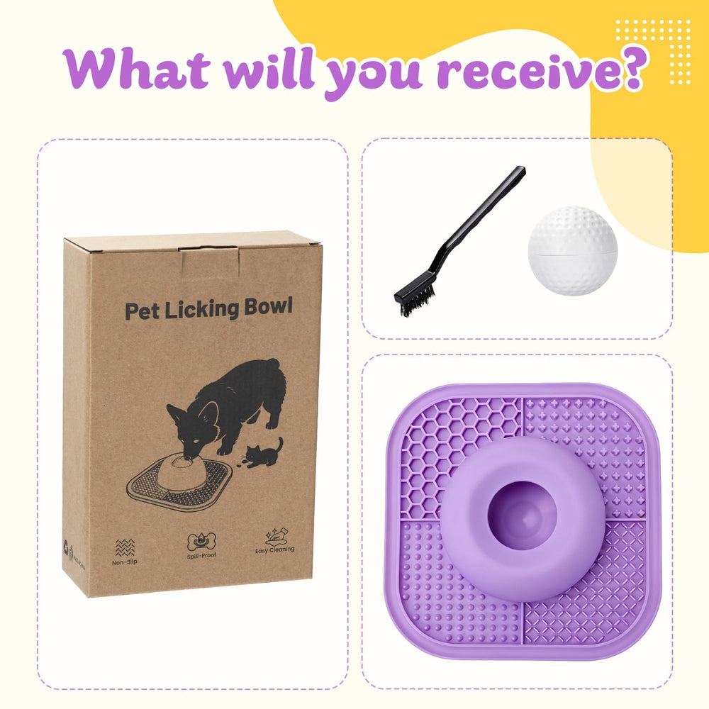 PetsHome purple slow feeder adds color to feeding area