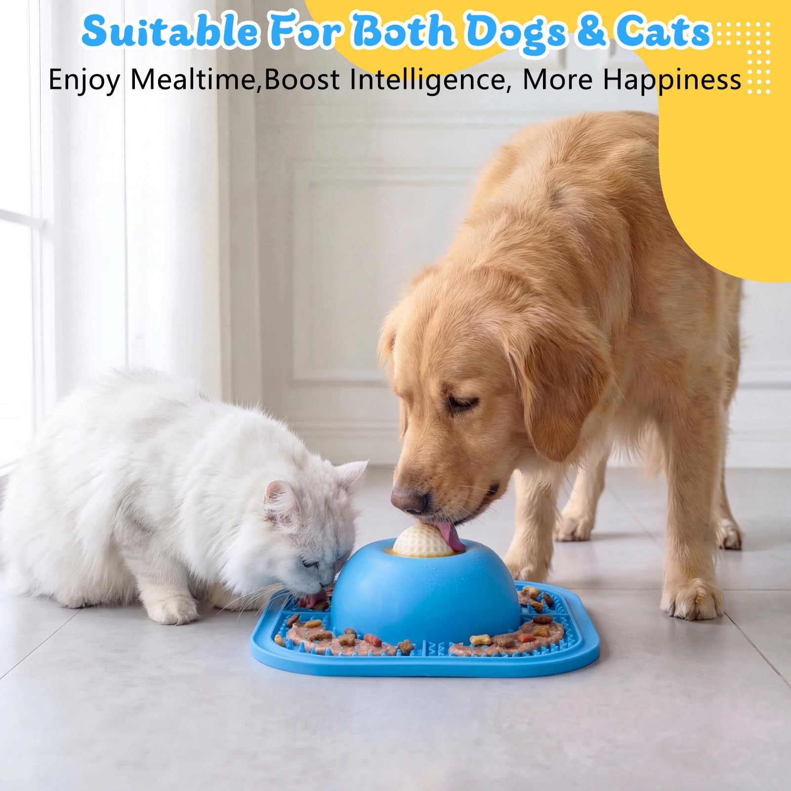 PetsHome silicone surface is gentle on tongues and easy to clean.