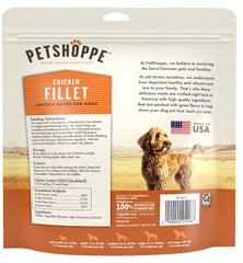 Close-up of lean chicken fillet slices for dogs, grain-free snack.