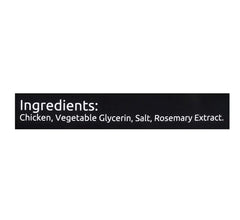 PetShoppe Premium Chicken Jerky no additives label showcases clean, simple recipe.