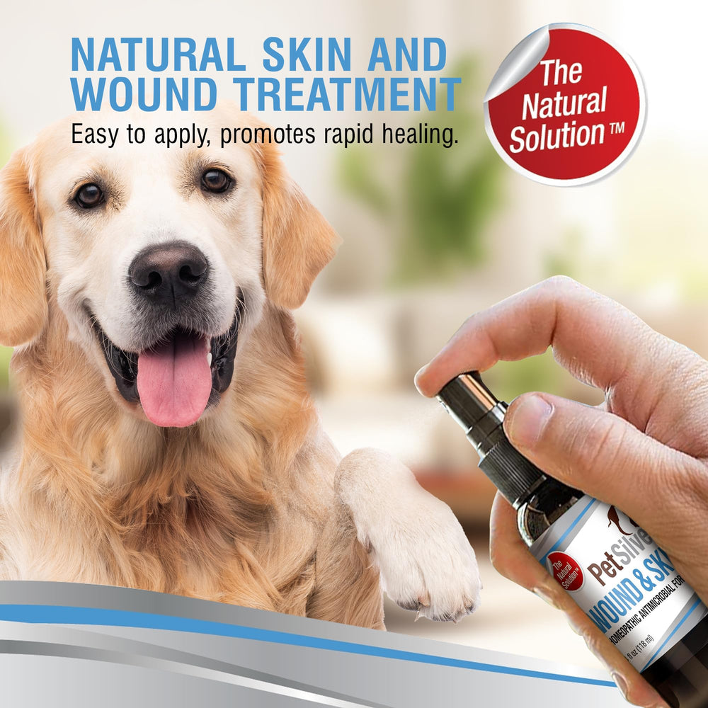 PetSilver spray applied to a cat's facial skin area for minor irritation