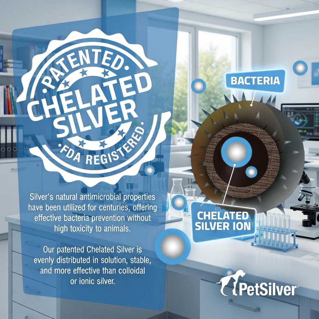 Petsilver Immune Support dosing image shows oral administration for pets