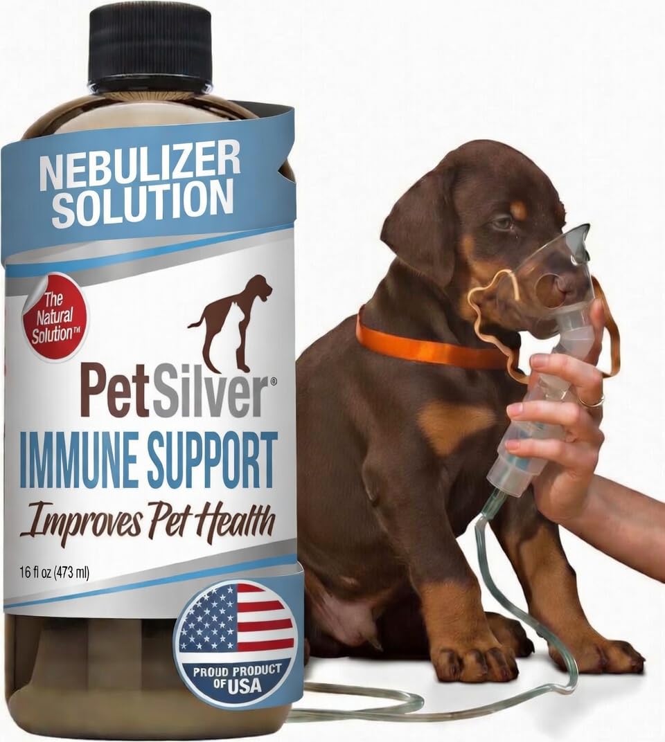 PetSilver Immune Support nebulizer bottle for at home respiratory care
