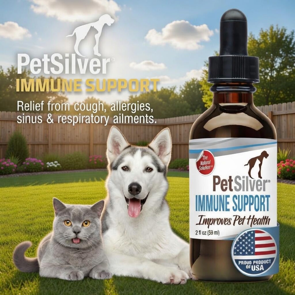 Petsilver Immune Support packaging ready for home display