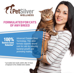 PetSilver made in USA label highlights safety and quality cat wound care.