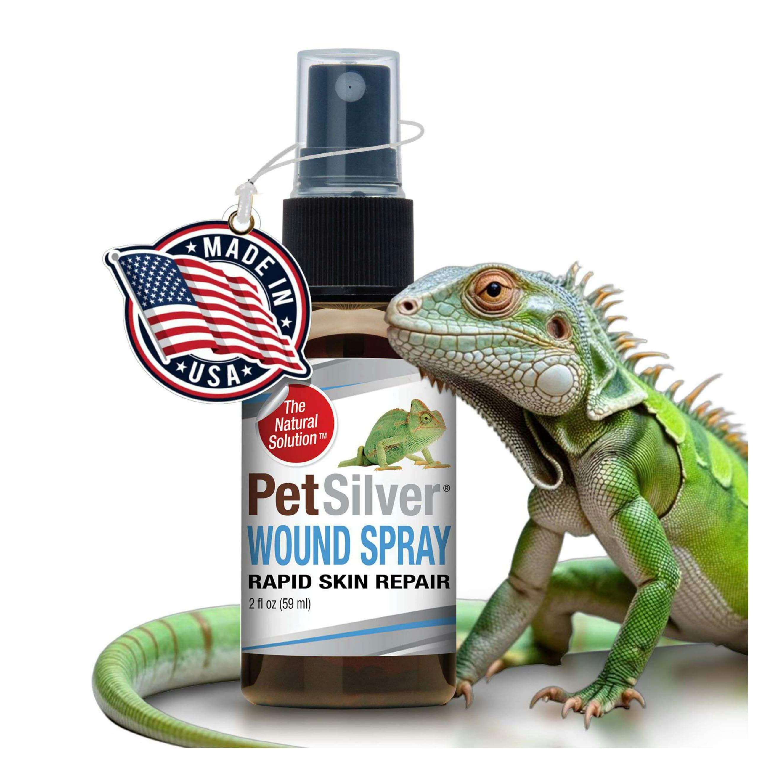PetSilver Reptile Wound Spray bottle close-up for gentle wound care