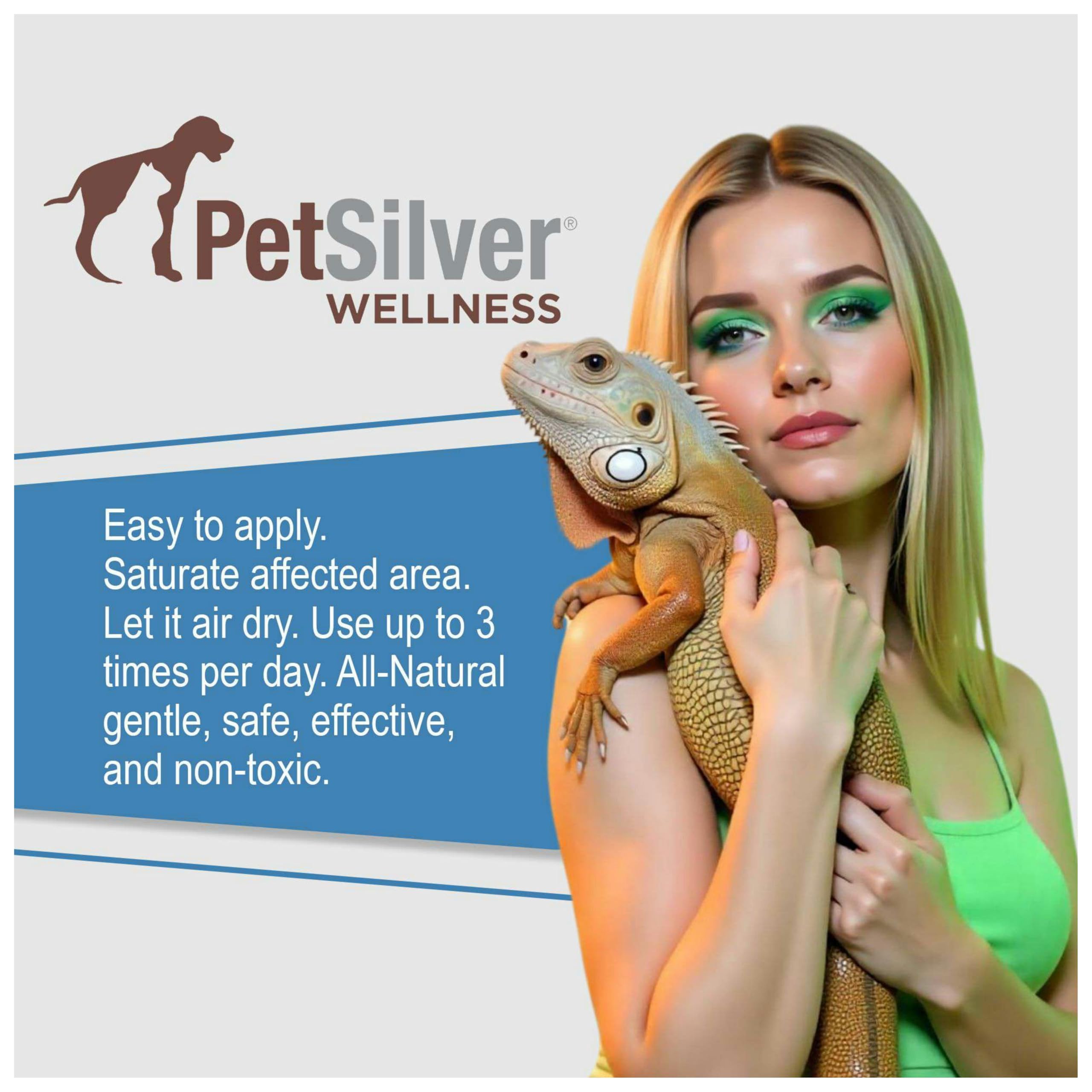 PetSilver Reptile Wound Spray packaging inside view for protection