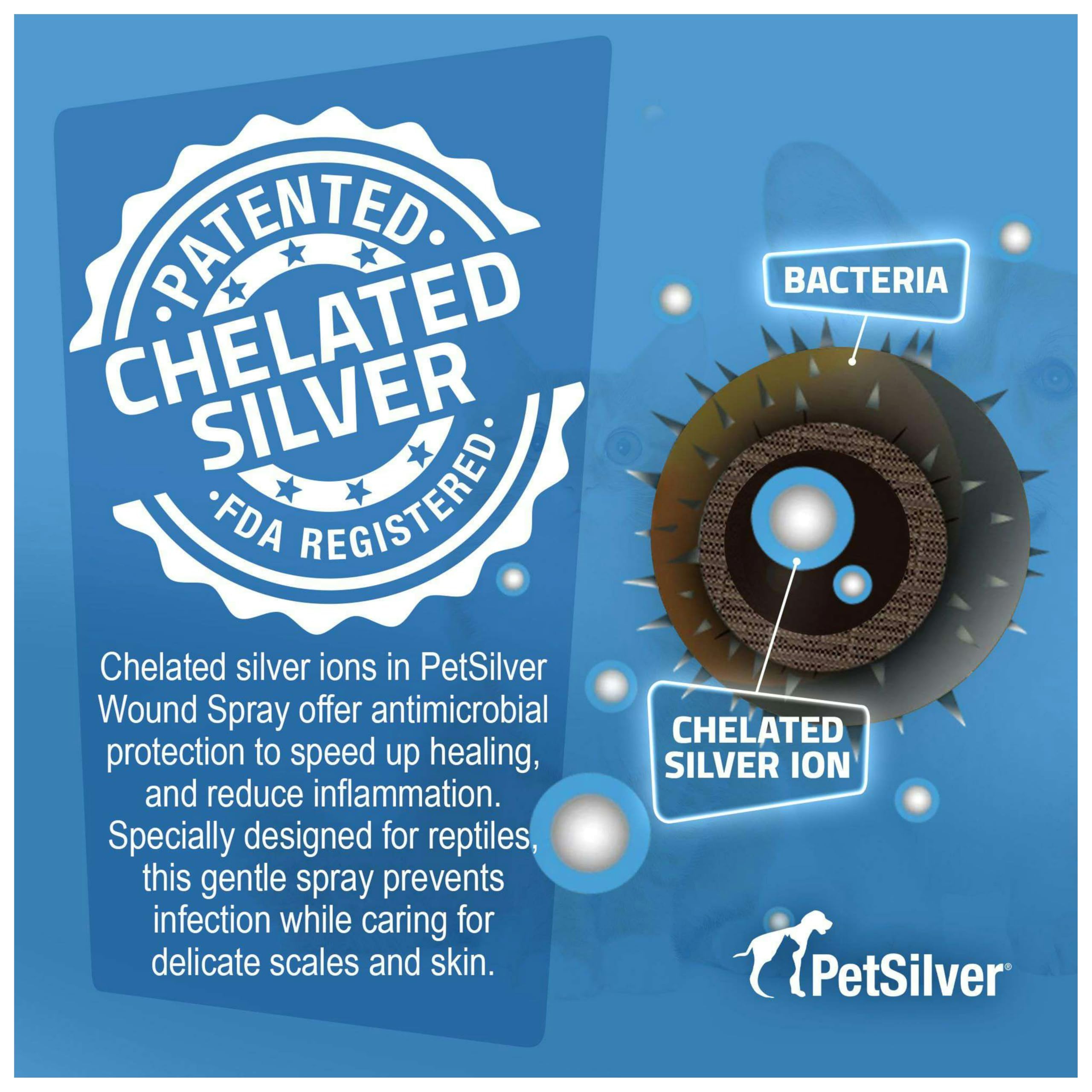 PetSilver Reptile Wound Spray USA-made label indicating trusted production