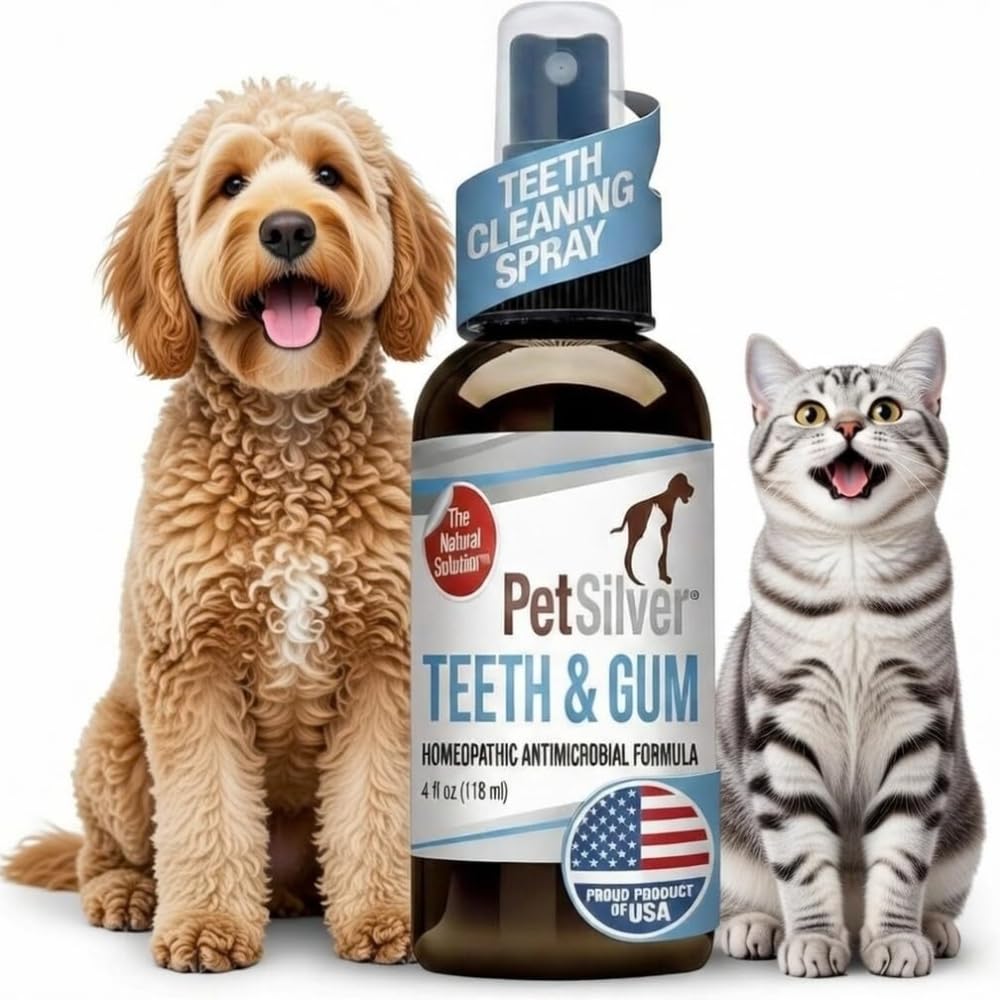 PetSilver Teeth & Gum Spray bottle for at-home dental care.