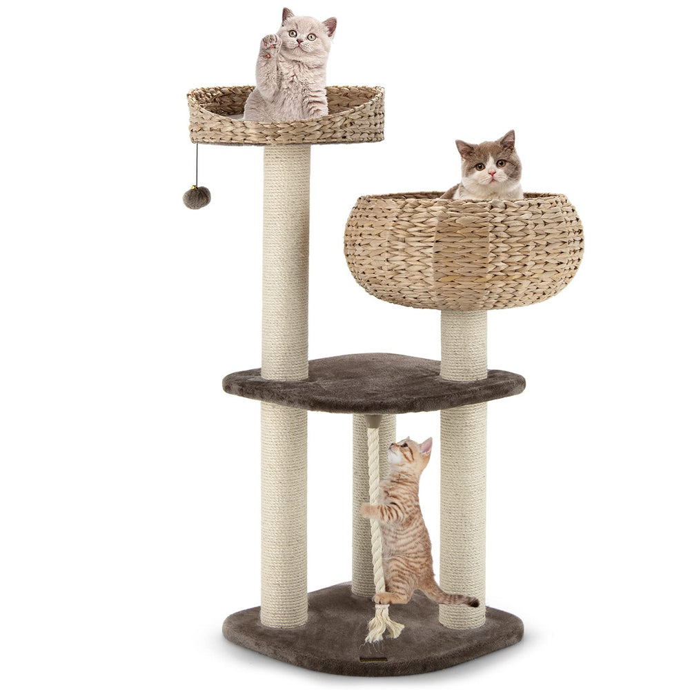 PETSITE 41-inch cat tree top perch offers a high lookout for indoor cats.