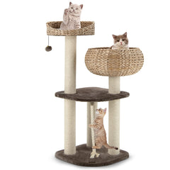 PETSITE 41-inch cat tree top perch offers a high lookout for indoor cats.