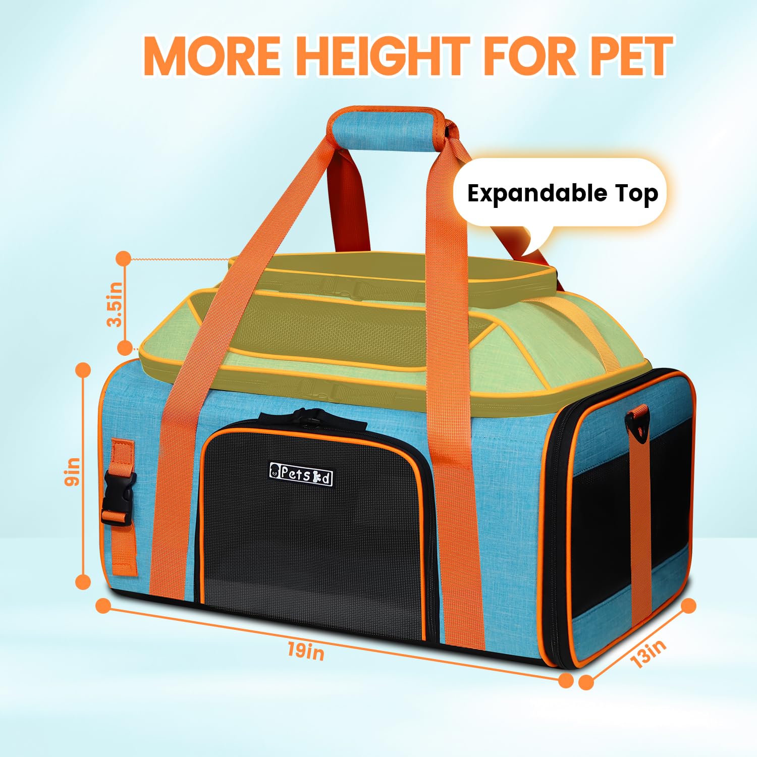 Petskd airline-approved carrier fits under Southwest seats for easy trips