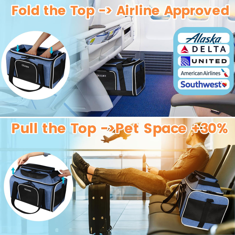 Petskd Alaska-approved under-seat design for cabin travel on compatible airlines