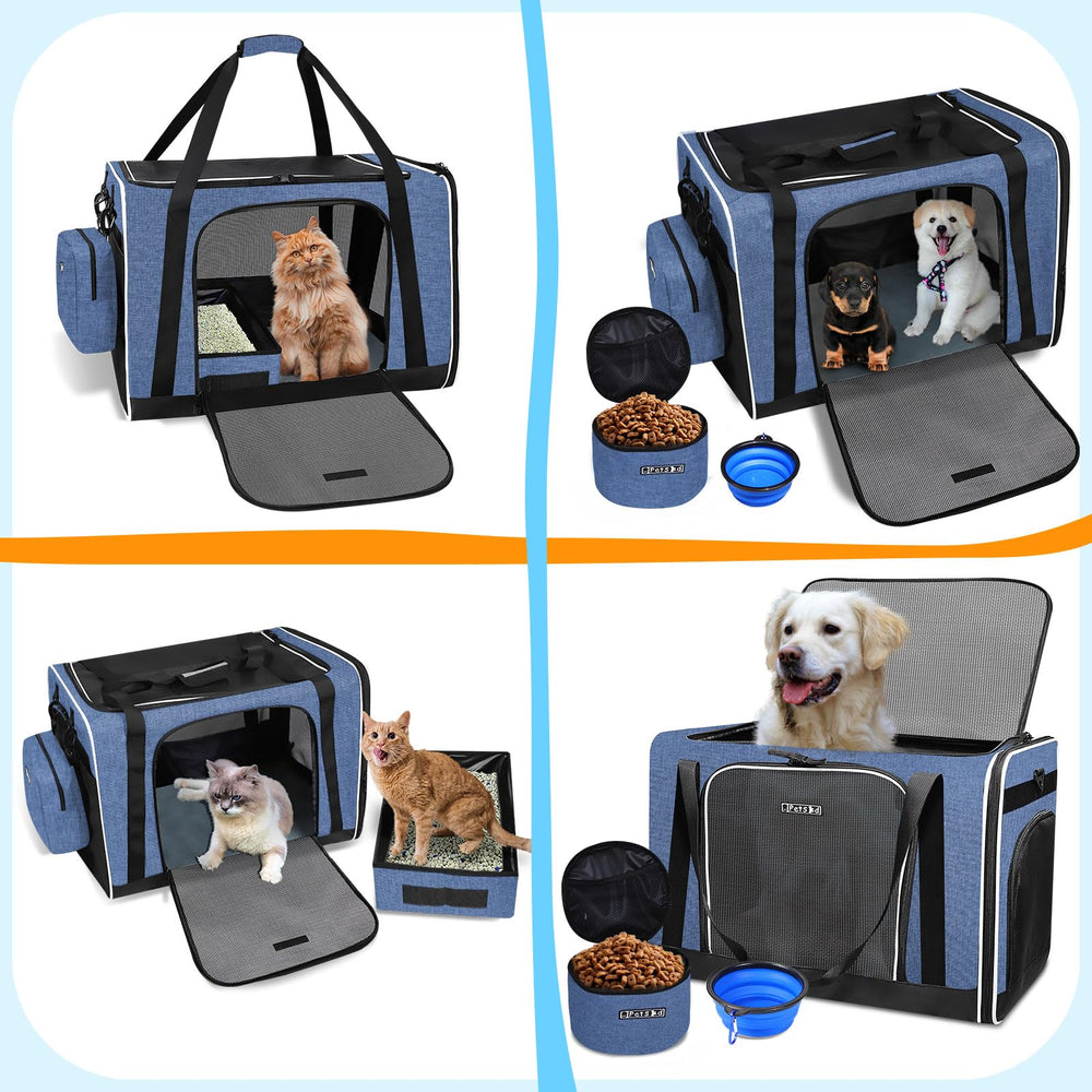Petskd car travel anchors and shoulder strap provide secure transport