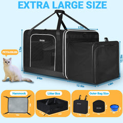 Petskd car travel cat carrier with safety harness for secure road rides.