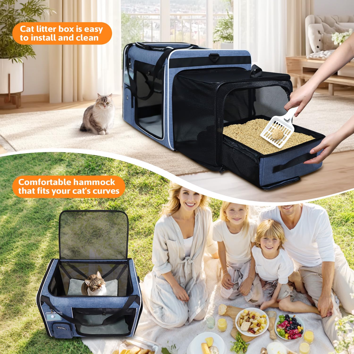 Petskd carrier features breathable mesh windows for fresh air