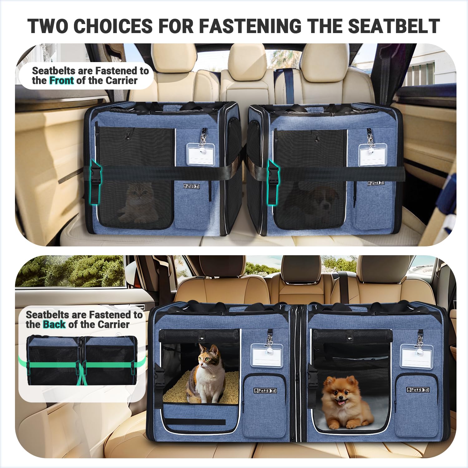 Petskd cat litter box in carrier demonstrates an integrated travel solution.