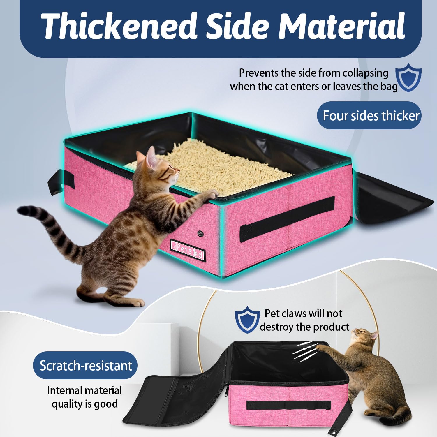 Petskd car travel litter box with lid supports odor control on the road