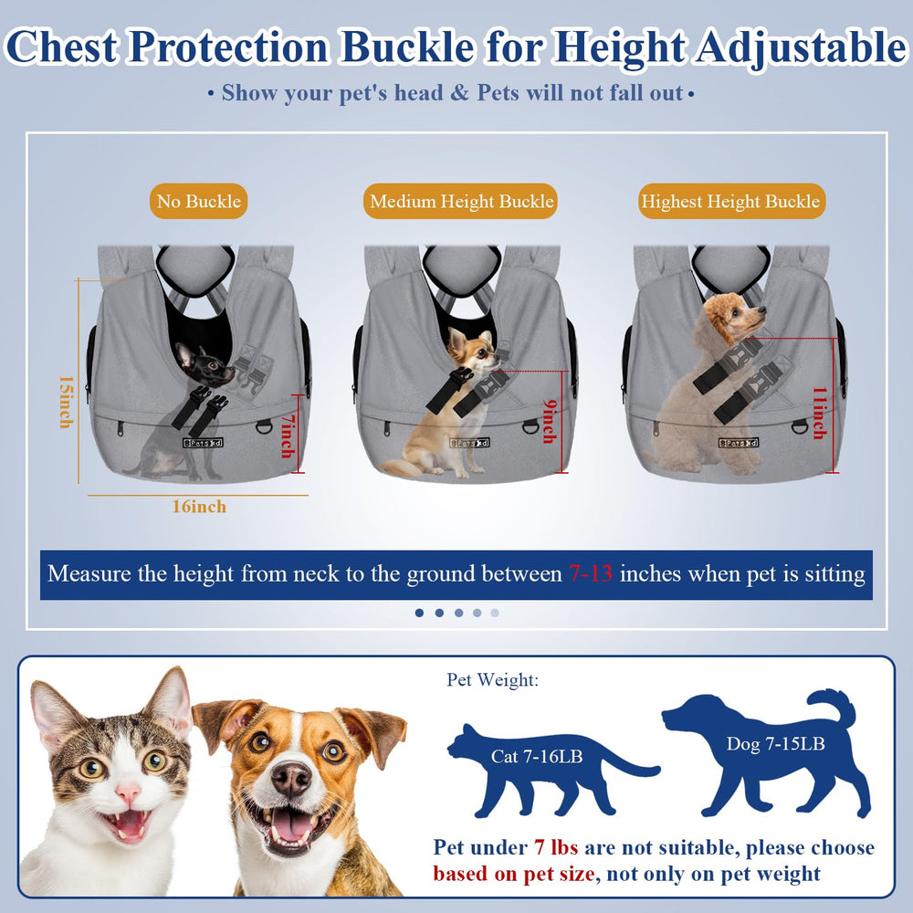Petskd dog sling adjustable straps distribute weight for comfortable carrying