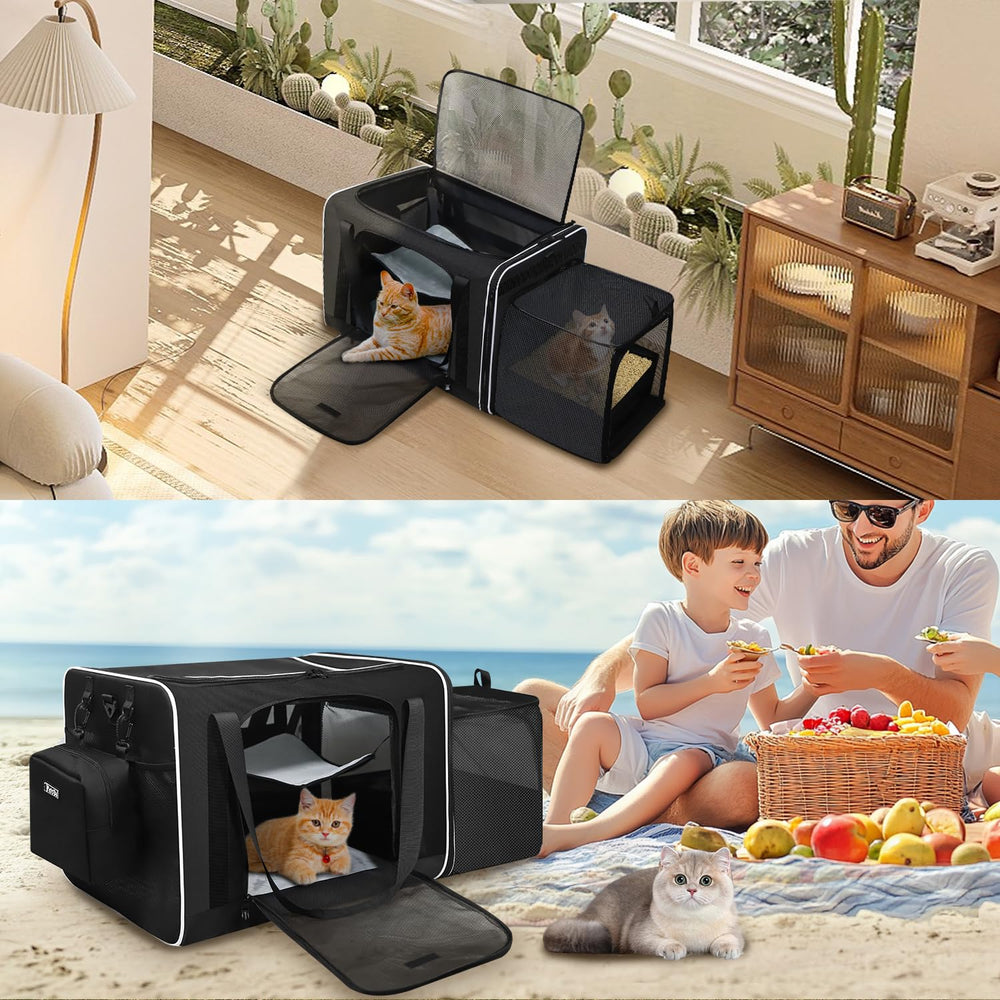 Petskd dual-handle design for comfortable one-person carrying on outings.