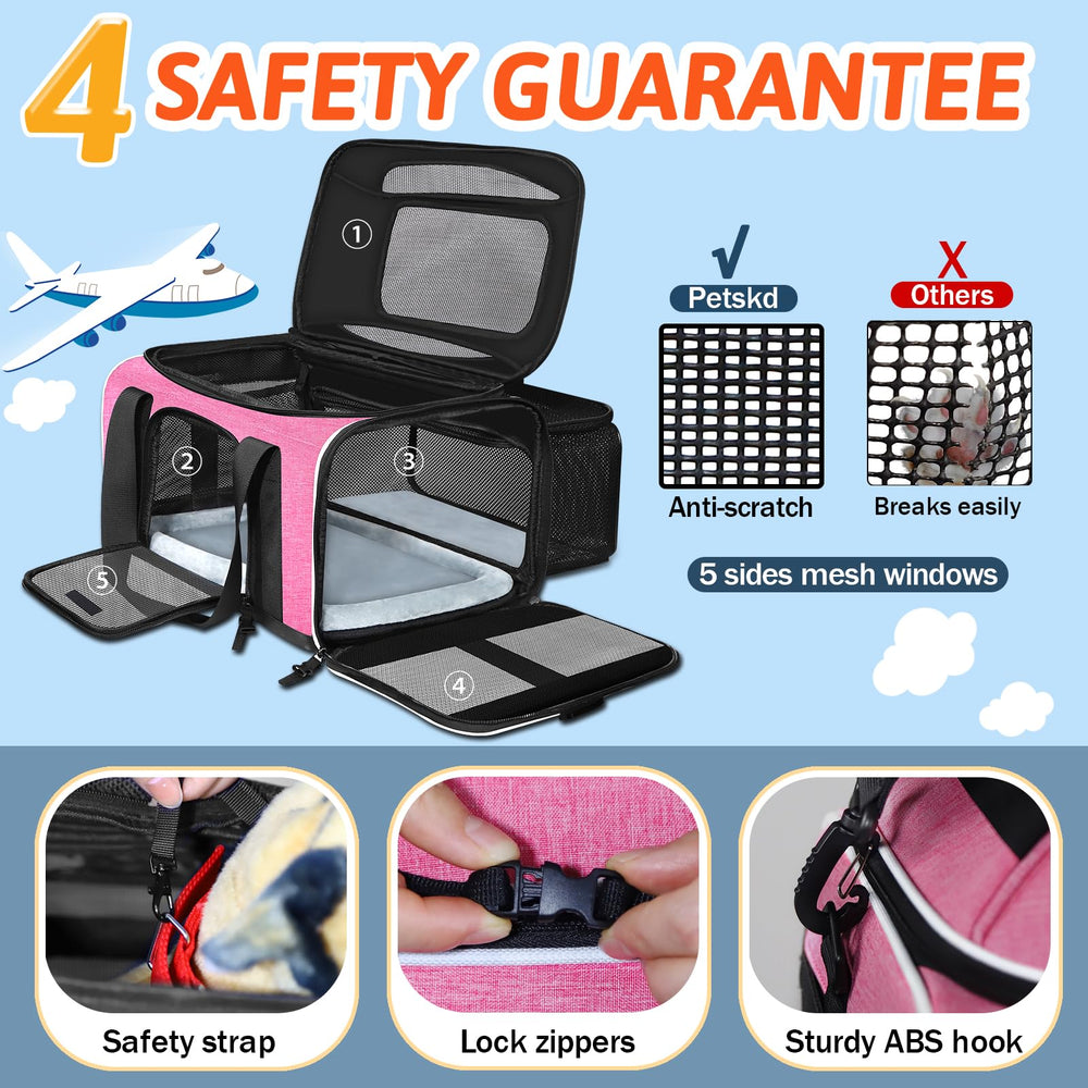 Petskd durable waterproof non-toxic pink carrier resists tearing