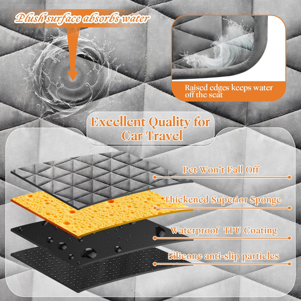 Petskd easy-clean dog travel bed; wipeable or machine washable after trips