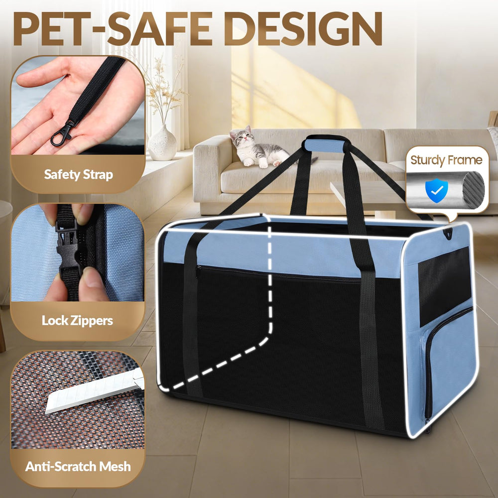 Petskd escape-proof zippers and collar clip safeguard your pet