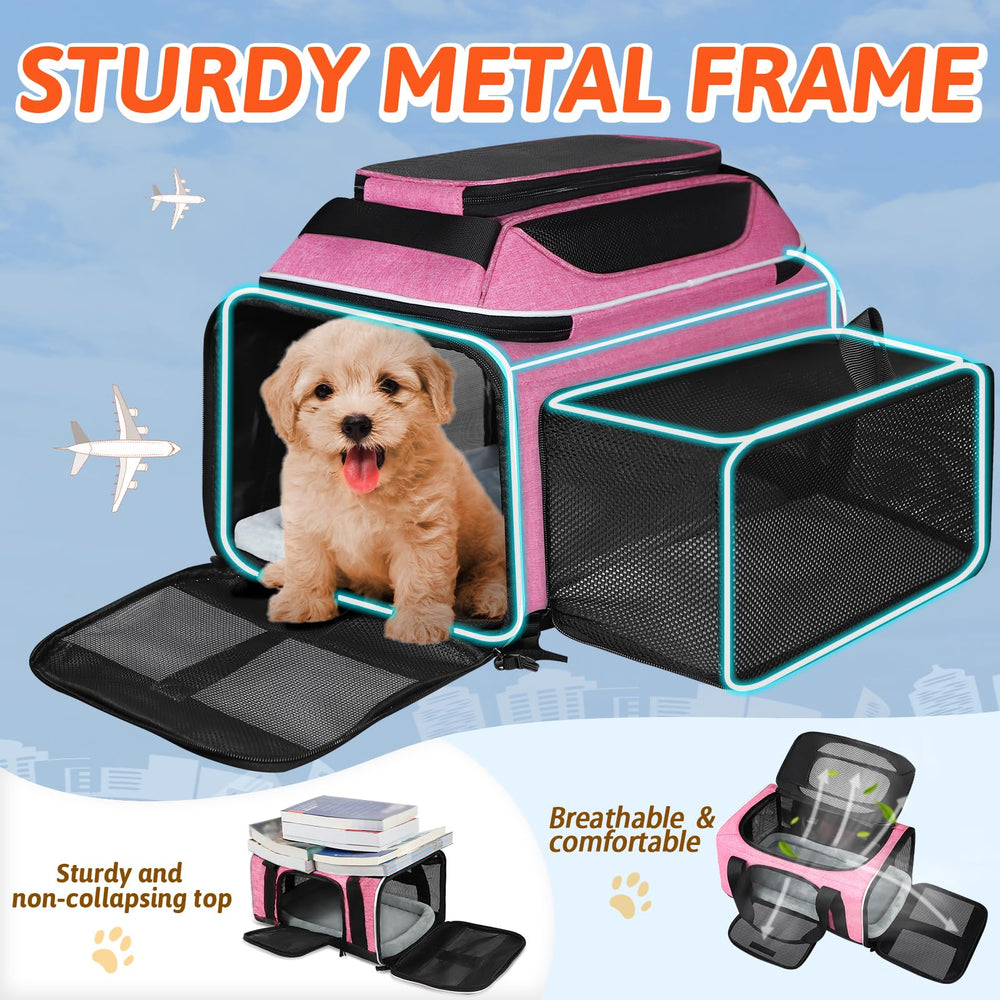 Petskd expandable-space carrier top and side expansion increases room