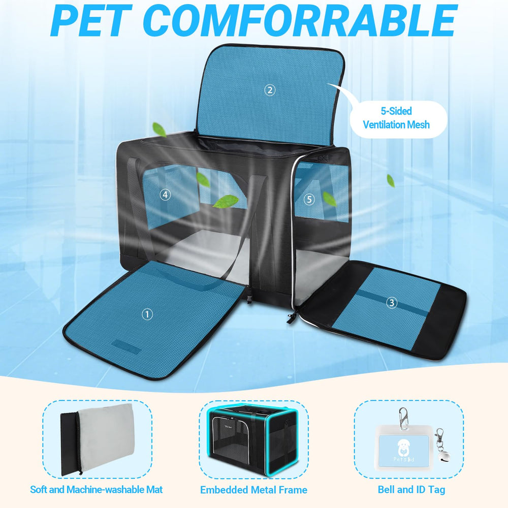 Petskd extralarge cat carrier durable waterproof fabric resists wear on adventures.